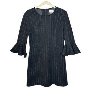 Saylor Pin Stripe‎ Bell Sleeve Short Shift Dress Size Large